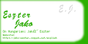 eszter jako business card